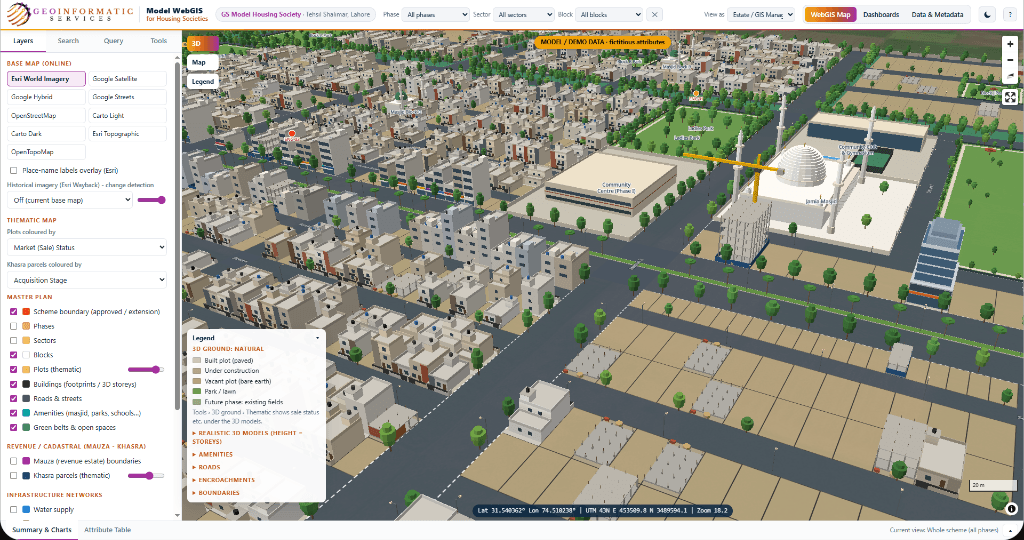 3D WebGIS estate management portal
